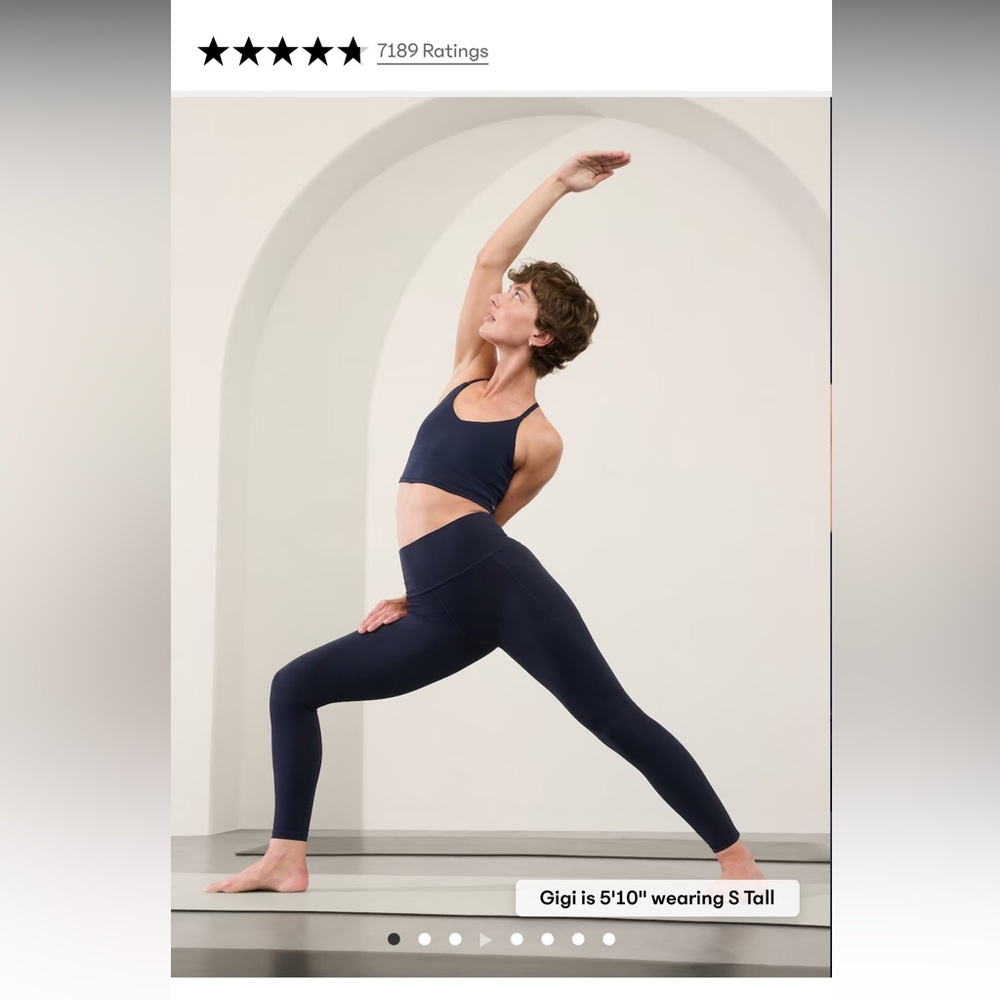 Athleta Salutation Stash Tights in Navy (size small)